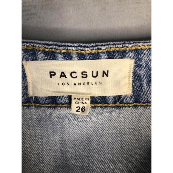 PACSUN Button Up Mini Jean Skirt Womens Size 26 Light Wash Blue Denim - Picture 4 of 9